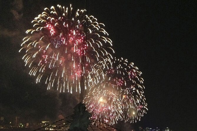 4th of July Fireworks on Clipper City Tall Ship - The route and skyline moments: lower harbor sailing, Ellis Island passing, and a Liberty photo stop