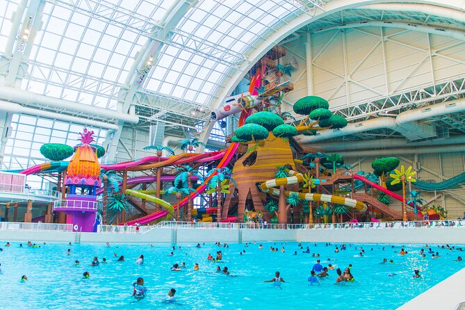 American Dream DreamWorks Indoor Water Park Ticket - DreamWorks Water Park highlights: the wave pool, the big slide, and themed character zones