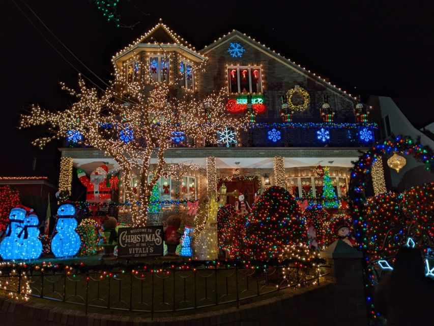 Christmas Light Night tour - Getting Into Dyker Heights: Where the Lights Look Oversized