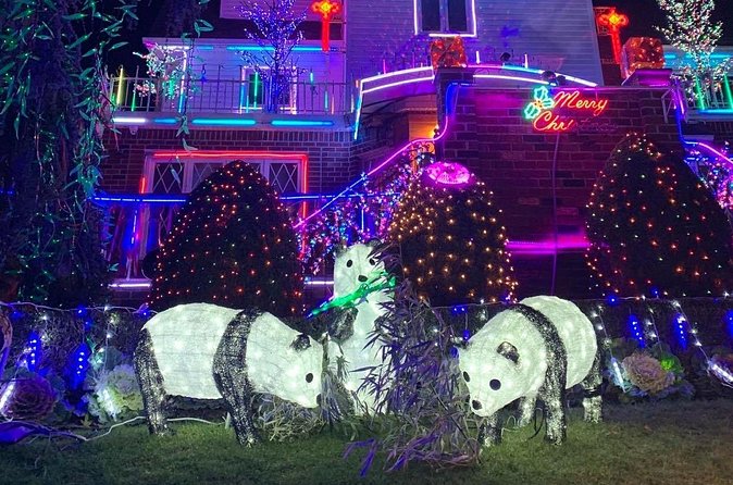 Dyker Heights Christmas Lights Tour - Washington Square Park’s arch and holiday tree moment