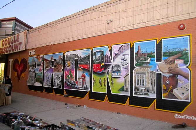 Half Day Guided Tour of Bronx, Queens and Brooklyn - I Love the Bronx mural by Tats Cru: street art with real specificity
