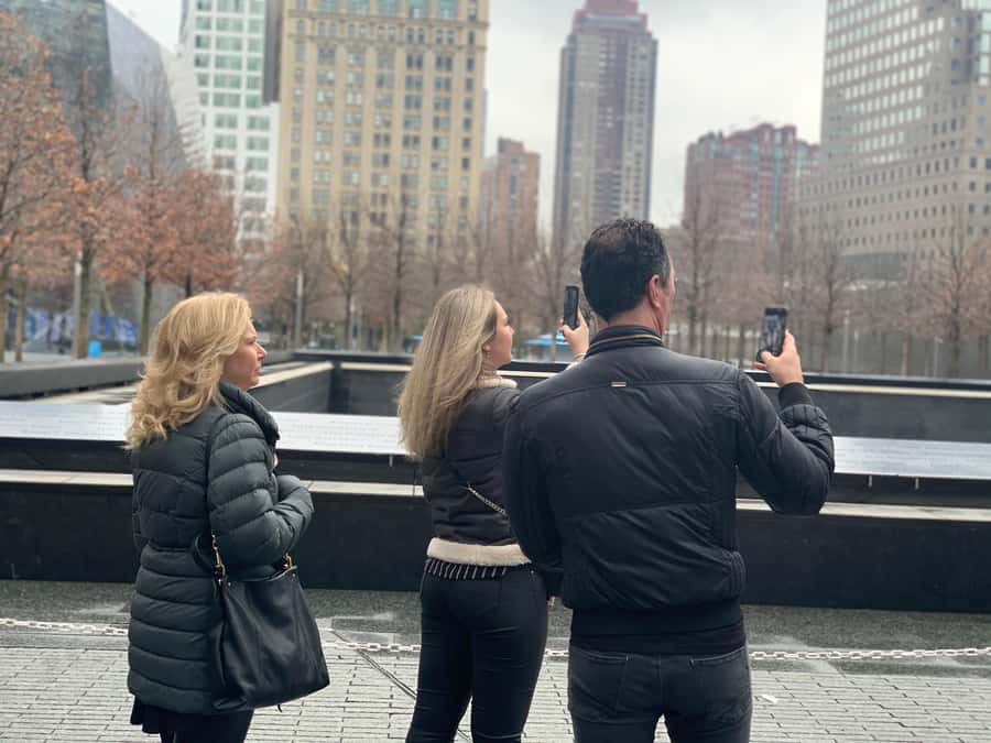 New York City: 9/11 Memorial - Ground Zero Walking Tour - Reconstruction near the Oculus: why modern design is part of the story