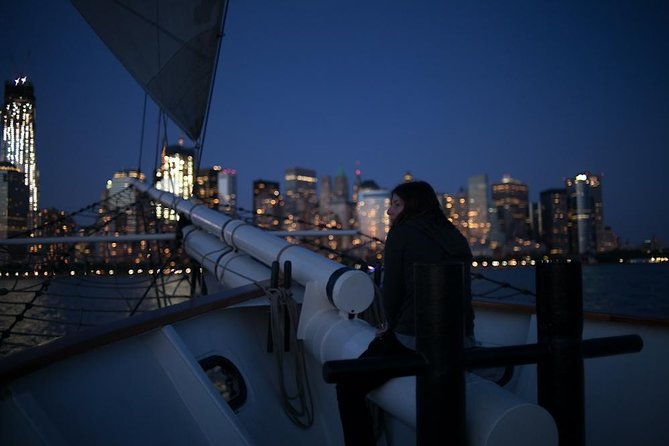 New York City Lights Cruise aboard Clipper City - Ellis Island: a quieter view that looks powerful at night