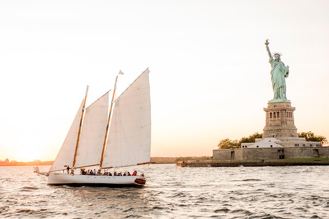 New York Sunset Schooner Cruise on the Hudson River - Manhattan, Brooklyn, and New Jersey in golden-hour mode