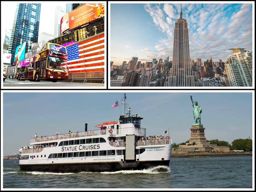 NY: Statue of Liberty, Empire State, and Hop-on Hop-off Tour - Building your own Manhattan route on the open-top buses