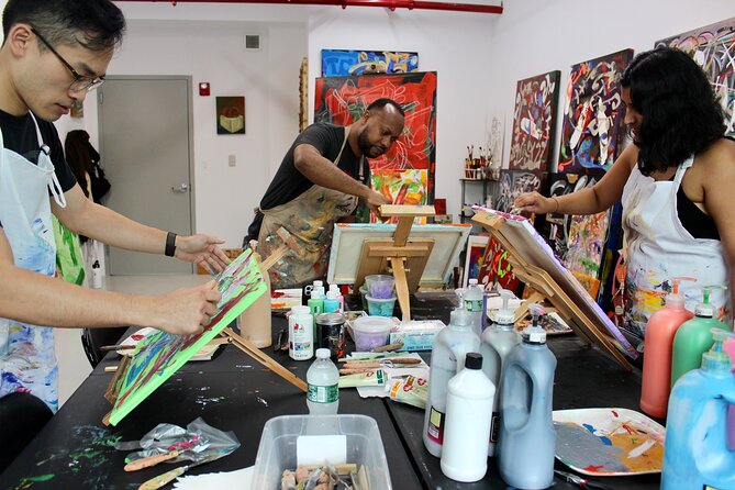 NYC: Abstract Painting with Palette Knives – Small Group - Production Time: Setup, Tool Practice, Then 50 Minutes of Painting