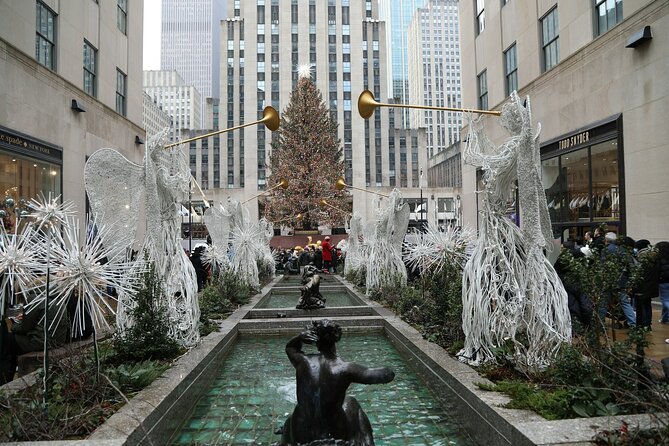 NYC: Holiday Walking Tour with optional Bryant Park Skating - Rockefeller Center: tree lights, ice-rink sightlines, and Channel Gardens angels