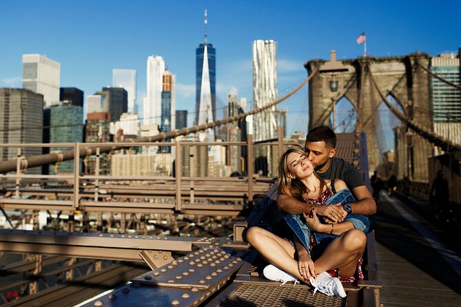 Professional Photoshoot at Brooklyn Bridge in New York - Wrapping up with New York City backdrops beyond the bridge