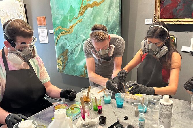 Resin Artwork in a Nolita Artist's Studio - From science to pour: how the class actually guides beginners